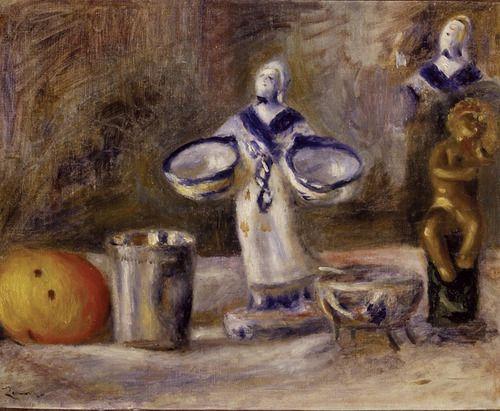 Still Life with a Figure in Faience – Pierre-Auguste Renoir Oil Painting Reproduction