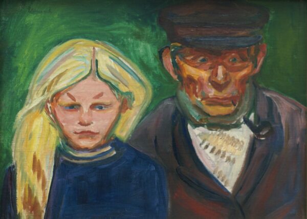 Old Fisherman with his Daughter - Edvard Munch