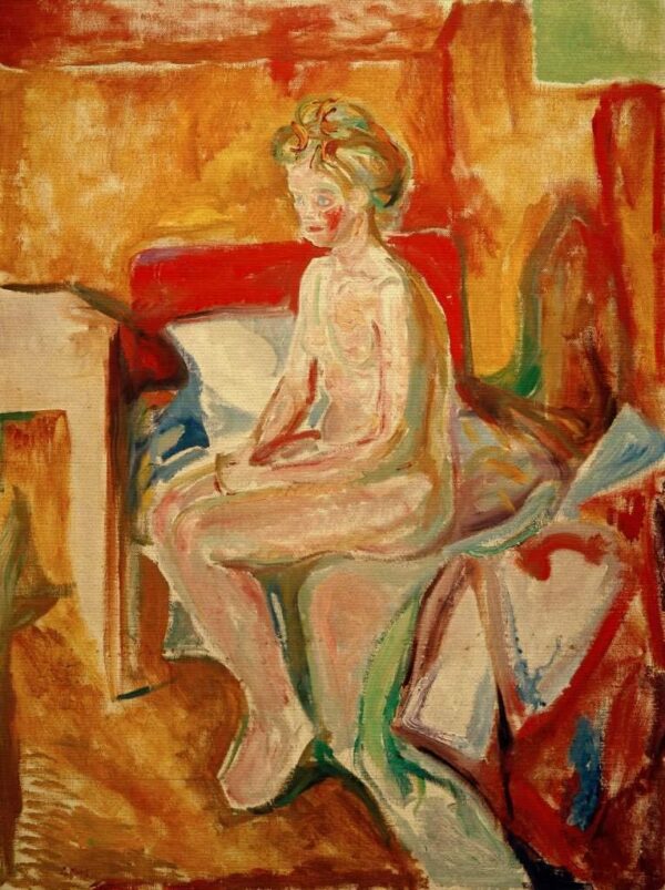 Nude Sitting on the Edge of the Bed - Edvard Munch