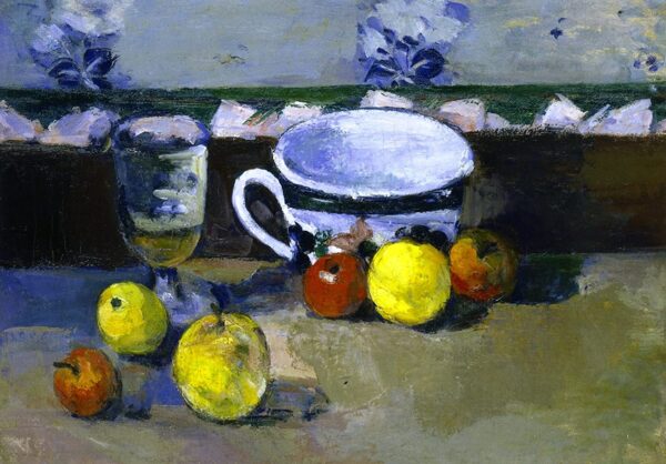 Cup, Glass, and Fruits II - Paul Cézanne