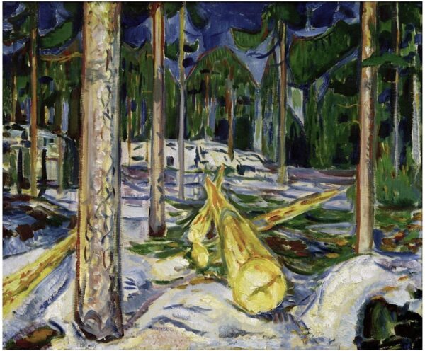 Yellow Tree Trunk - Edvard Munch