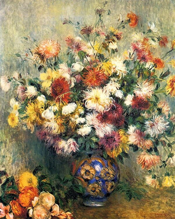 Chrysanthemums in a Vase 1880 - Pierre-Auguste Renoir