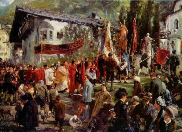 Procession of Corpus Christi in Hofgastein - Adolph von Menzel