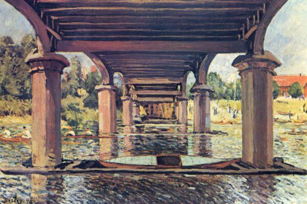 Under the Bridge at Hampton Court - Alfred Sisley