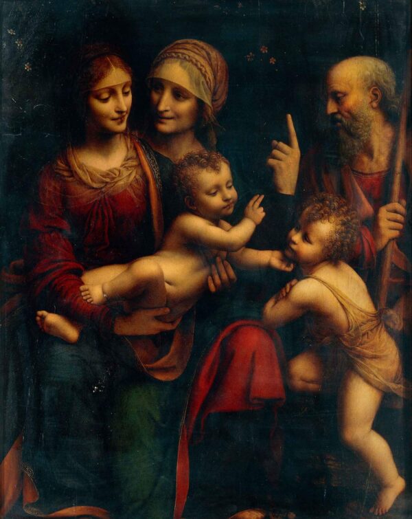 Saint Anne, the Virgin, the Infant Jesus, and Saint John the Baptist as a Child - Leonardo da Vinci