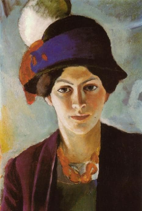 Portrait of the Artist's Wife with a Hat - August Macke