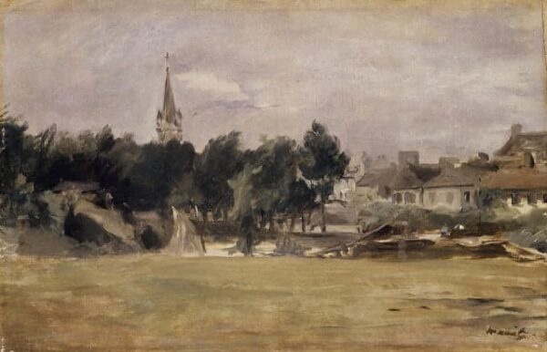 Landscape with a Village Church - Edouard Manet