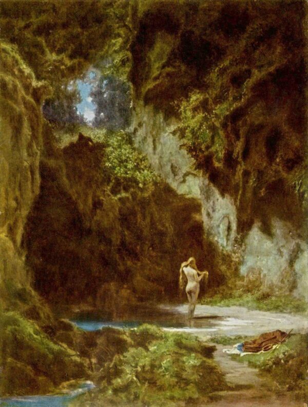 Nymph at the Bath - Carl Spitzweg