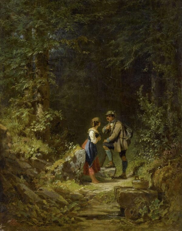 Meeting in the Forest (Hunter and Milkmaid at the Forest Well) - Carl Spitzweg