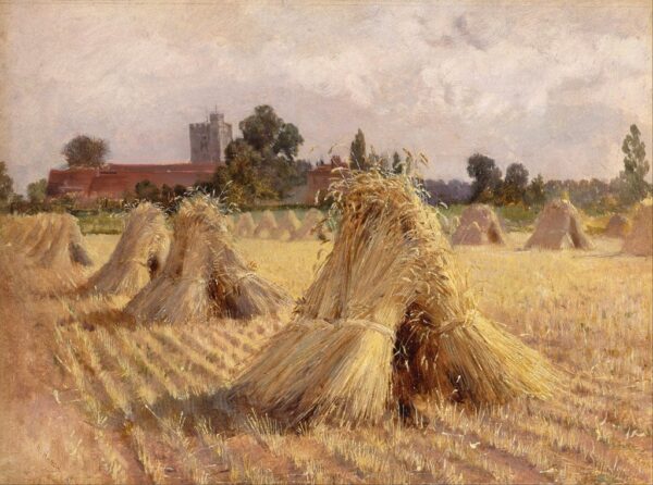 The Corn Stooks at Bray Church - Heywood Hardy