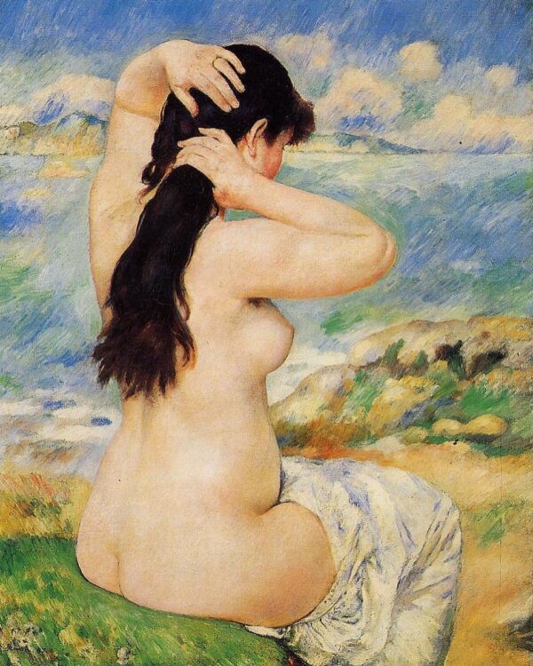 Now arranging her hair - Pierre-Auguste Renoir