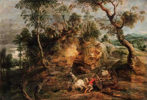 Landscape with Stone Carriers - Peter Paul Rubens