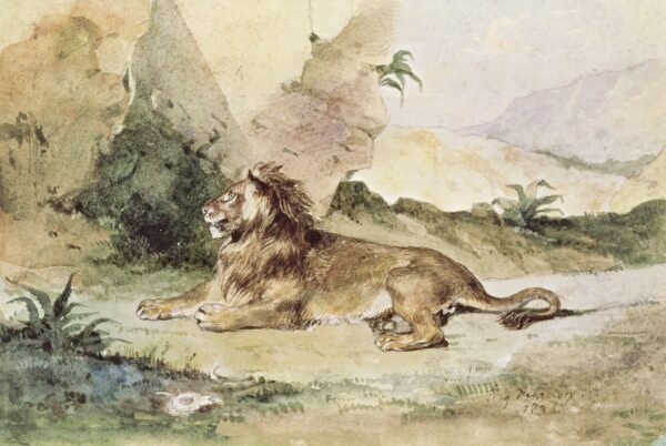 A Lion in the Desert - Eugène Delacroix