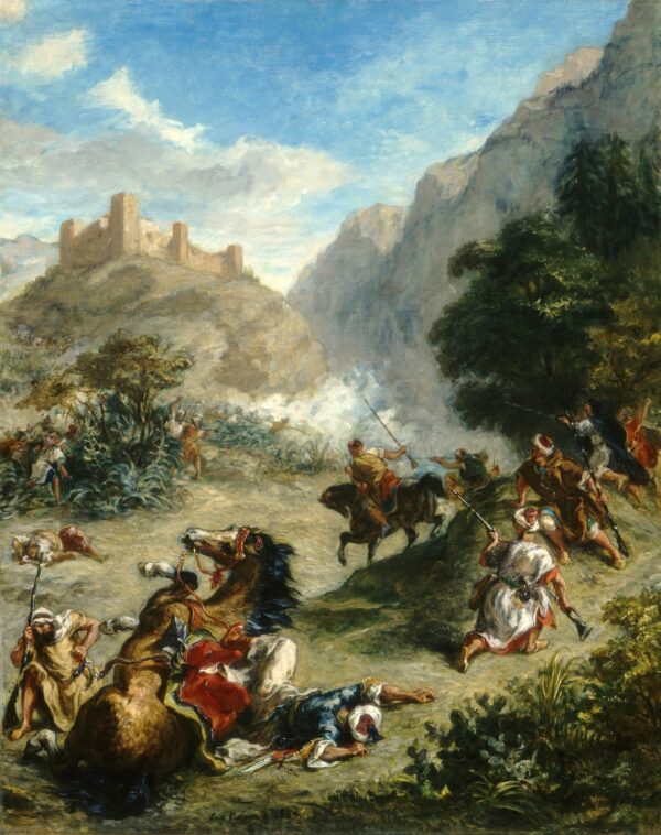 Struggle between Arabs in the mountains or Arab tax collection - Eugène Delacroix

Oil painting reproduction of "Struggle between Arabs in the mountains or Arab tax collection" by Eugène Delacroix