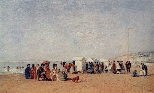 On the Beach at Trouville - Eugène Boudin