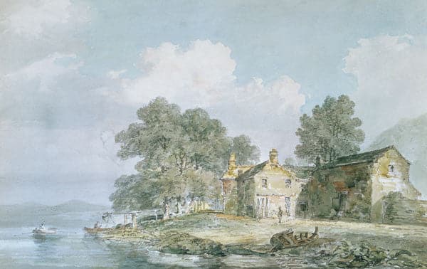 A Farm by a Lake - William Turner