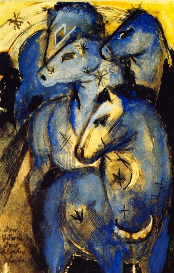 Blue Horse Tour (postcard) - Franz Marc