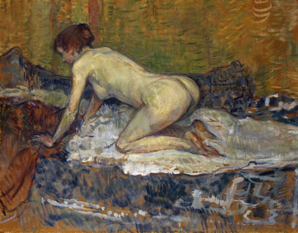 Nude with Red Hair Squatting - Toulouse Lautrec