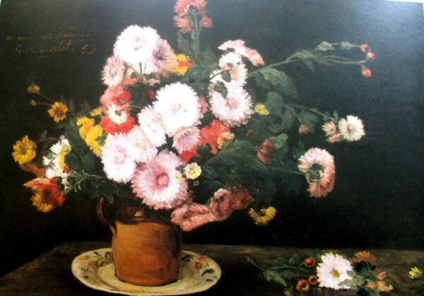 Still Life with Asters - Gustave Courbet Oil Painting Reproduction