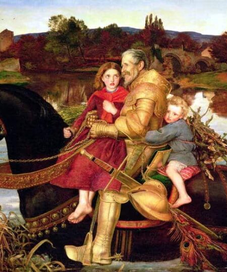 A Dream of the Past: Sir Isumbras at the Ford - John Everett Millais