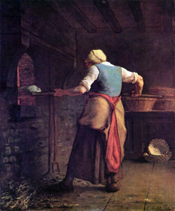 Peasant woman baking bread - Jean-François Millet