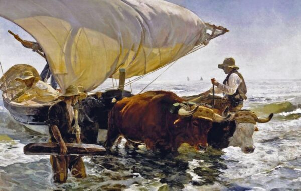 Return from fishing: hauling the boat - Sorolla