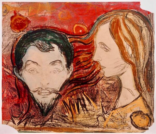 Man's Head in Woman's Hair - Edvard Munch