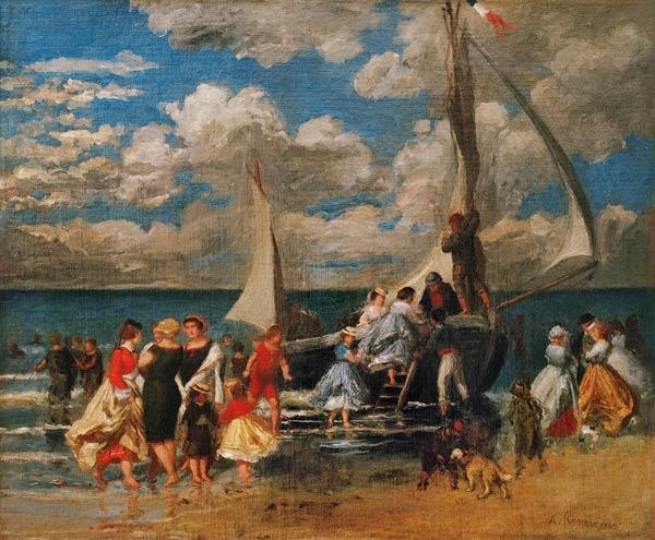 Meeting around a boat 1862 - Pierre-Auguste Renoir