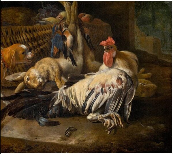 Still Life with Rooster – Melchior d’Hondecoeter