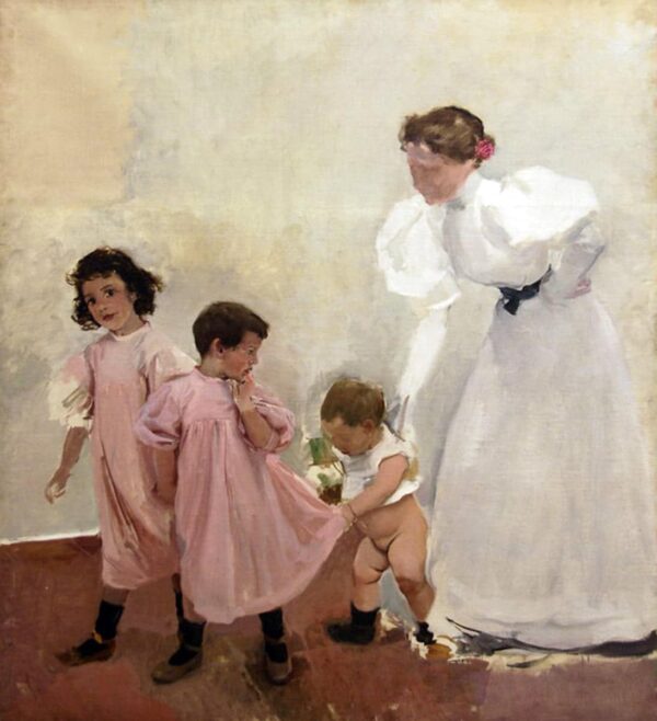 Ma femme et mes enfants – Sorolla" Oil Painting Reproduction: Beautiful Family Portrait by Sorolla