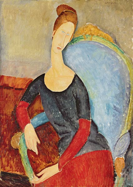 Madame Hebuterne in a Blue Armchair - Amedeo Modigliani Oil Painting Reproduction