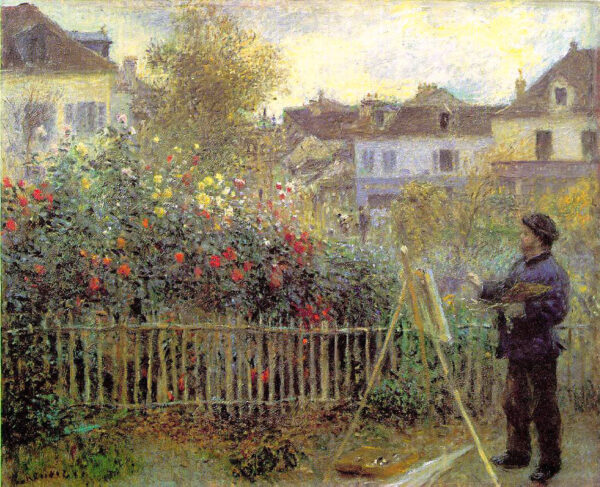 Monet Painting His Garden at Argenteuil – Pierre-Auguste Renoir Reproduction