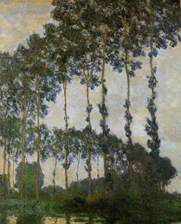 Poplars near Giverny, overcast weather - Claude Monet