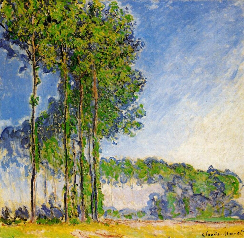 Poplars on the Epte River, Seen from the Marshes - Claude Monet