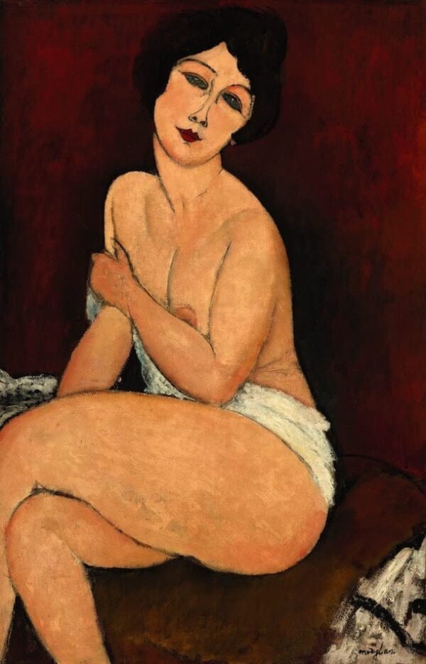 Nude Sitting on a Sofa - Amedeo Modigliani