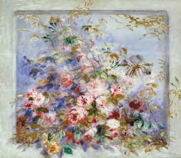 Roses in a Window - Pierre-Auguste Renoir