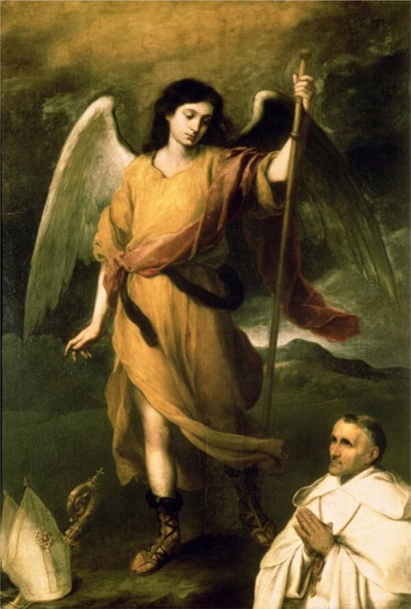 Saint Raphael the Archangel with Bishop Domonte - Bartolomé Esteban Murillo