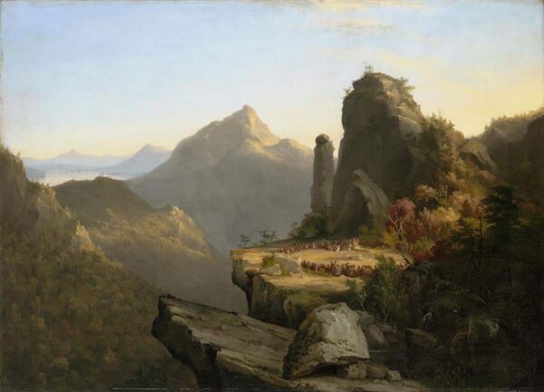 Scene from The Last of the Mohicans: Cora Kneeling at the Feet of Tamenund, 1827 - Thomas Cole