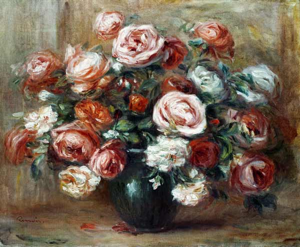 Still Life with Roses - Pierre-Auguste Renoir Oil Painting Reproduction