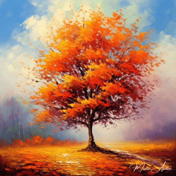 Sunny autumn tree tableau