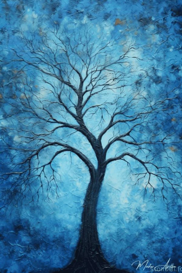 Blue deep tree painting