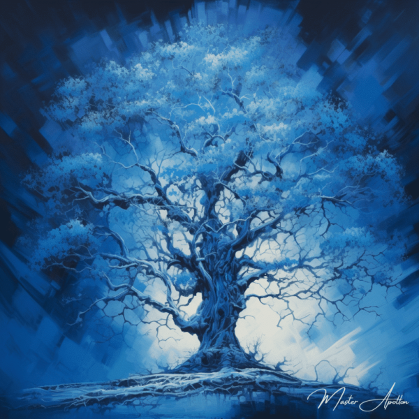 Majestic blue tree painting