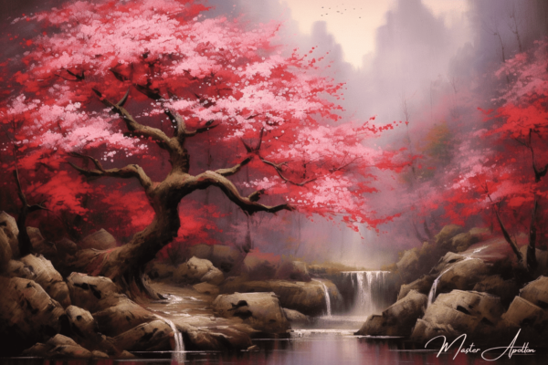 Japanese Cherry Tree Tranquility Painting