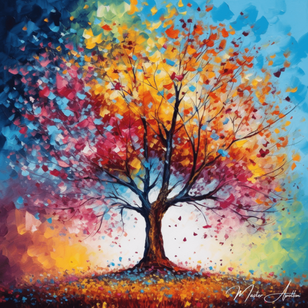 Colorful tree dream tableau