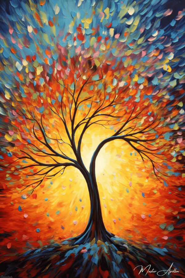 Colorful tree vitality tableau