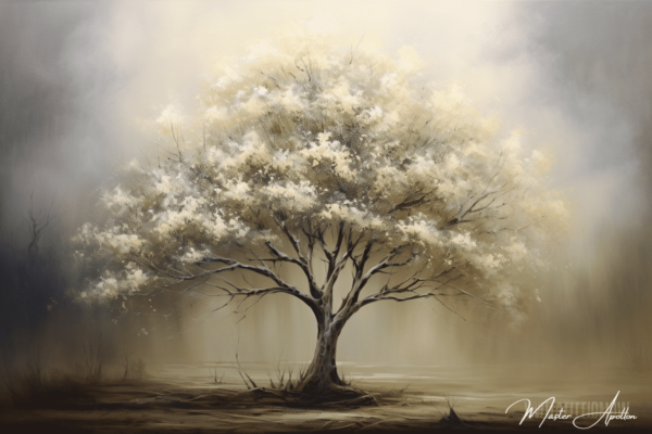 Contemporary white tree painting