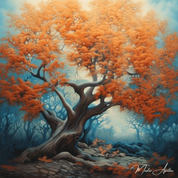 Contemporary orange tree painting