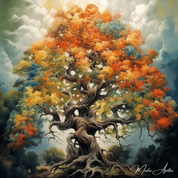 Contemporary protective tree painting