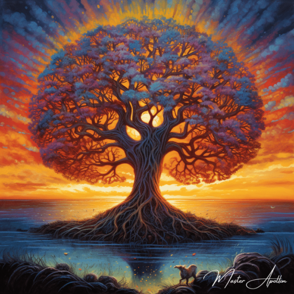 Sunset Tree of Life Painting