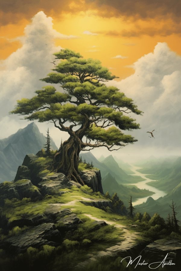 Table tree and mountain